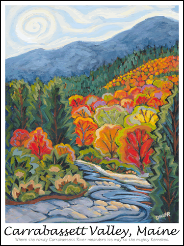 Claudia Diller Art Poster Carrabassett Valley Maine in Autumn